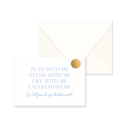 Bridesmaid Proposal Card (Blue)